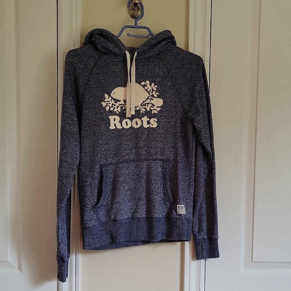 Roots Navy Hoodie with White Logo